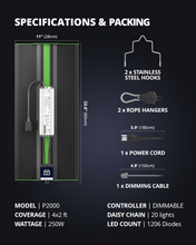 Load image into Gallery viewer, ViparSpectra® 2025 Updated P2000 250W Led Grow Light with Daisy Chain Function