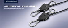 Load image into Gallery viewer, VIPARSPECTRA Retractable Heavy Duty Ratchet Tie Down Straps [12 Pack, 8ft, 75lbs/Pack], Rope Pulley System Bungee Cord with Carabiner Hook for Hanging Plants/Grow Light/Tents Various Tie-Down Uses
