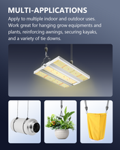 Load image into Gallery viewer, VIPARSPECTRA Retractable Heavy Duty Ratchet Tie Down Straps [12 Pack, 8ft, 75lbs/Pack], Rope Pulley System Bungee Cord with Carabiner Hook for Hanging Plants/Grow Light/Tents Various Tie-Down Uses
