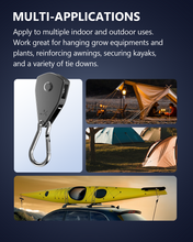Load image into Gallery viewer, VIPARSPECTRA Retractable Heavy Duty Ratchet Tie Down Straps [12 Pack, 8ft, 75lbs/Pack], Rope Pulley System Bungee Cord with Carabiner Hook for Hanging Plants/Grow Light/Tents Various Tie-Down Uses
