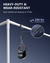 Load image into Gallery viewer, VIPARSPECTRA Retractable Heavy Duty Ratchet Tie Down Straps [12 Pack, 8ft, 75lbs/Pack], Rope Pulley System Bungee Cord with Carabiner Hook for Hanging Plants/Grow Light/Tents Various Tie-Down Uses
